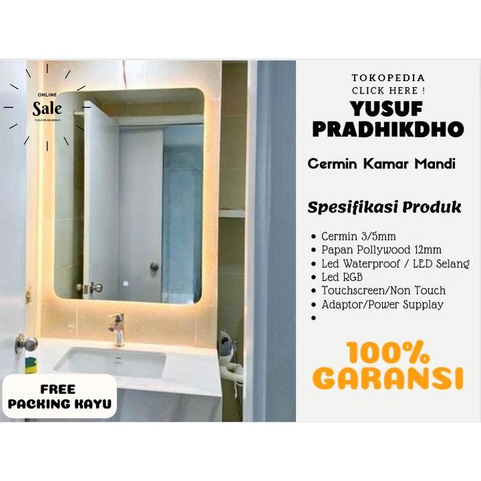 Cermin Rias Led Touch Screen Kamar Mandi Moderen Tbk