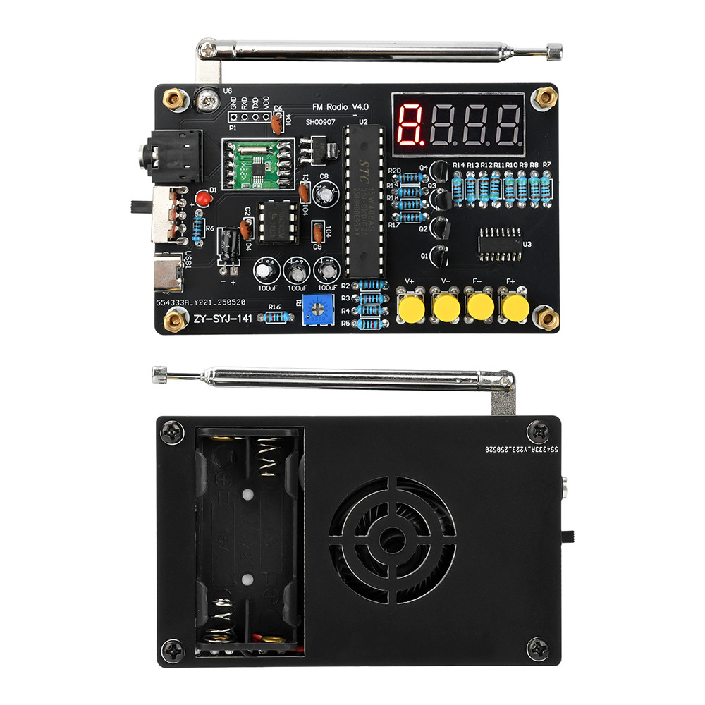DC 5V DIY Digital FM Radio Kit 87-108MHz Adjustable Frequency RDA5807M FM Electronic Soldering