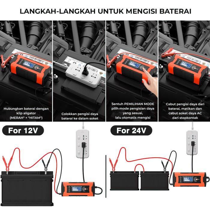 CAS AKI 12V 24V 10A CHARGER AKI MOBIL DAN MOTOR - 12V24V