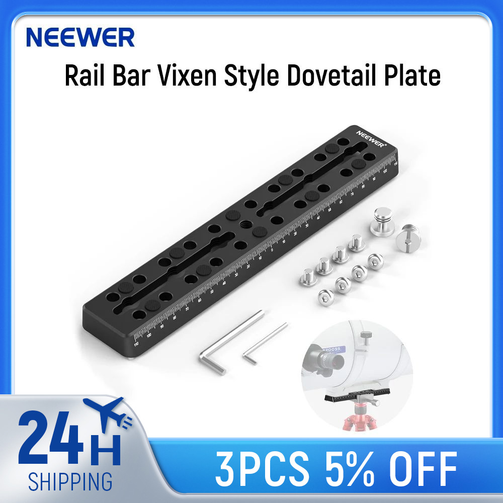 PROMO   Neewer Rail Bar Vixen Dovetail Plate Metal Mounting Saddle for Telescope Mount Adapter OTA E