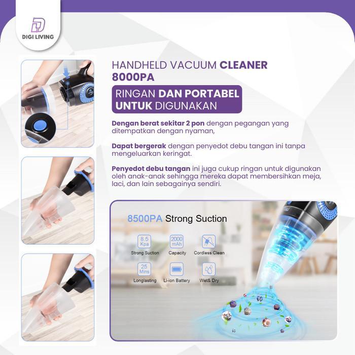 Digiliving - Handheld Vacuum Cleaner - Alat Penyedot Debu - Penyedot Debu Sofa Kasur Karpet lantai -