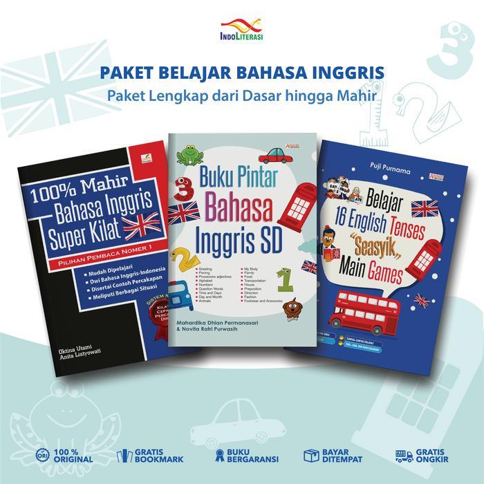 ORIGINAL Paket Mahir Bahasa Inggris SD (100% Mahir Bahasa Inggris, Pintar Bahasa Inggris SD, Belajar