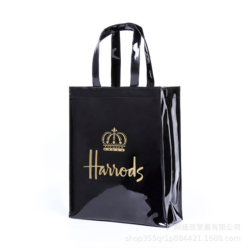 Black Crown Shoulder Bag Waterproof PVC Handbag Mommy Bag Bento Bag Commuter Bag Gift Bag