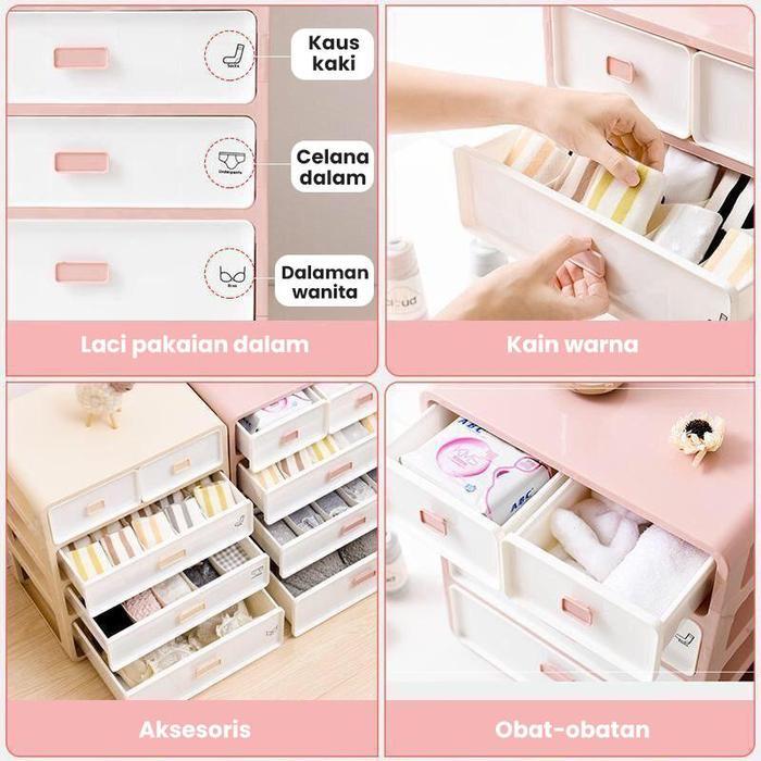 Greenland Lemari Storage Penyimpanan Serbaguna Pakaian Dalam Kaos Kaki Buku Mainan Kosmetik Storage