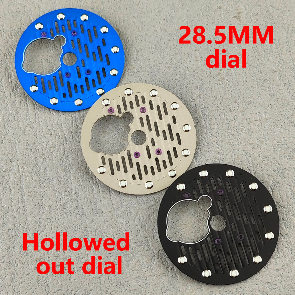 NH35 dial Watch accessory C3 green glow 28.5mm hollow frame dial suitable for NH38 automatic