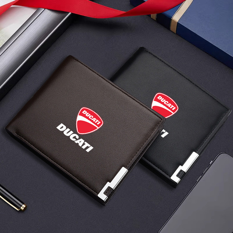 Motorbike Logo Wallet Men Leather Driver Licence Holder Key Card Bag for Ducati Monster Panigale