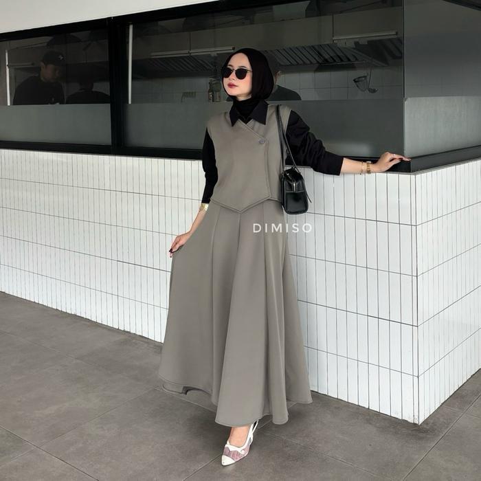 Dimiso - Naomi Vest Set - Set Blazer Wanita - Vest Outer Set - Setelan Rok Wanita - Vest Wanita- One