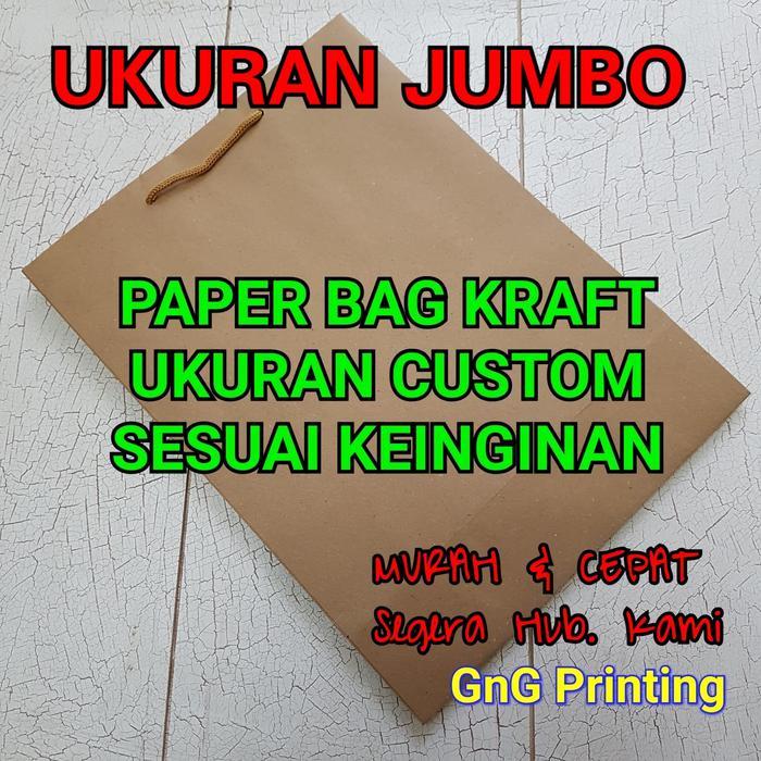 Paper Bag Kraft Jumbo, Kantong Kertas, Paper Bag, Ukuran Custom
