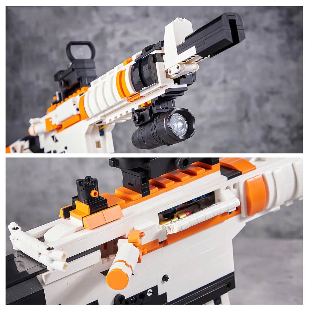 MOC Military Series Building Block Gun Ump45 Can Fire Bullets Compatible with gun Bricks Technology