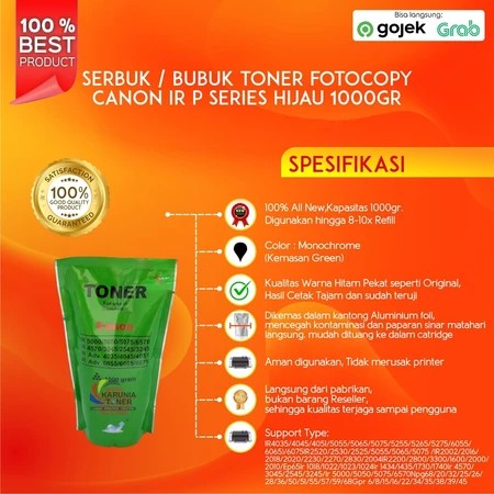 Serbuk Toner Fotocopy IRA P-Series Hijau IR Adv NPG51 NPG55 NPG57 NPG59 NPG-68