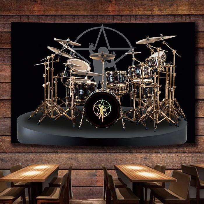 Wallpaper Dinding untuk Instrumen Drum Set Wallpaper Dinding Kamar Tidur/Studio Permadani Bar