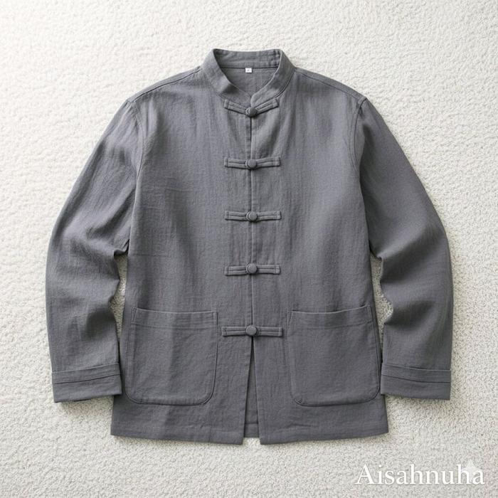 BAJU KOKO CINA KUNGFU IPMAN PRIA DEWASA POLOS KEKINIAN LENGAN PANJANG