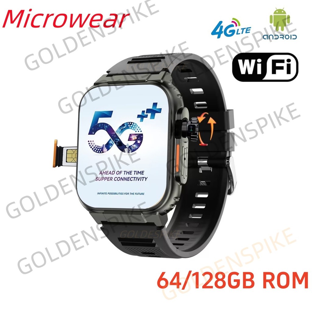 Microwear Ultra Ai3 Smartwatch 4G SIM Card Android 2.2'' 448*528 Amoled Health Monitoring 180 Rotary