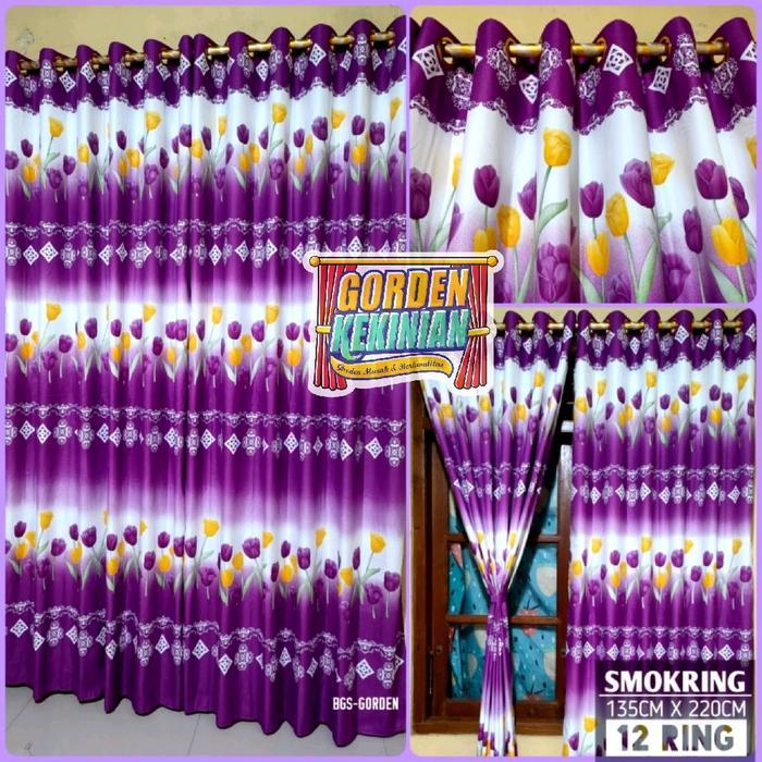 Gorden Motif Bunga Tulip Ungu Ring 12 Gorden Bunga Tulip Ungu Gorden Tulip Ungu Gorden Smokring