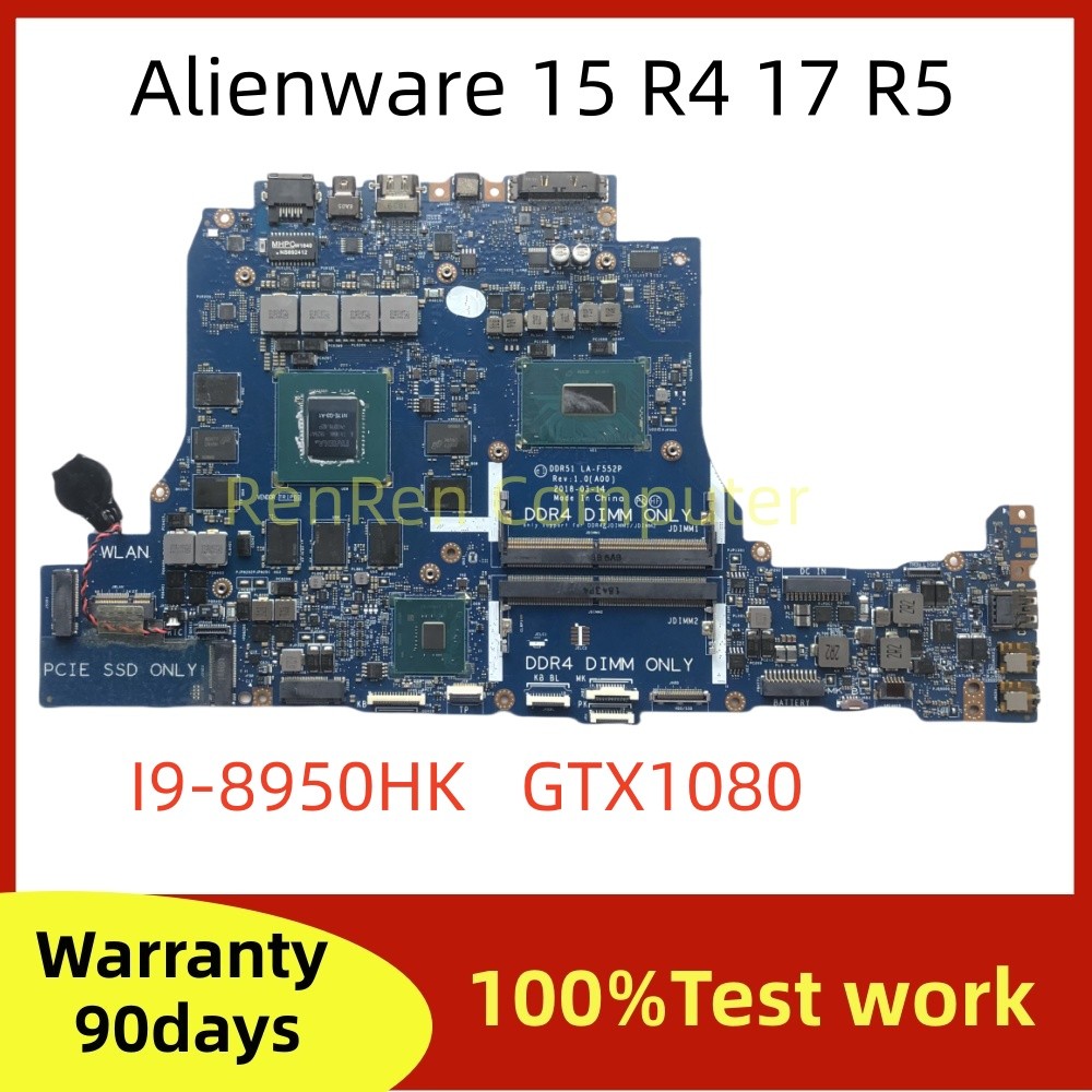 DDR51 LA-F552P For Dell Alienware 15 R4 17 R5 Laptop Motherboard with I9-8950HK CPU GTX1080 8G GPU C