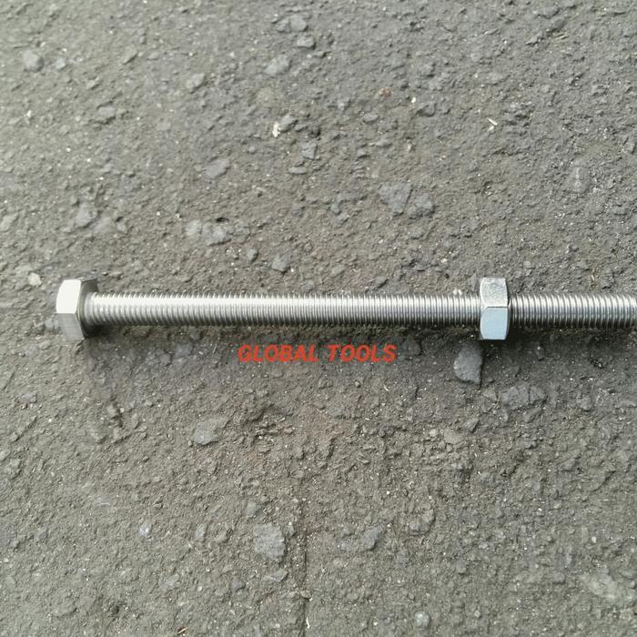 "New" Baut mur stainless m12 x 150 baut 12 panjang 15 cm ss 304 baut panjang