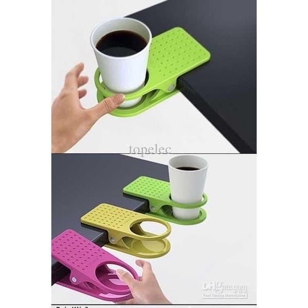 "New" Cup Clip Penjepit tempat gelas mug di Meja Table Cup Holder Office New
