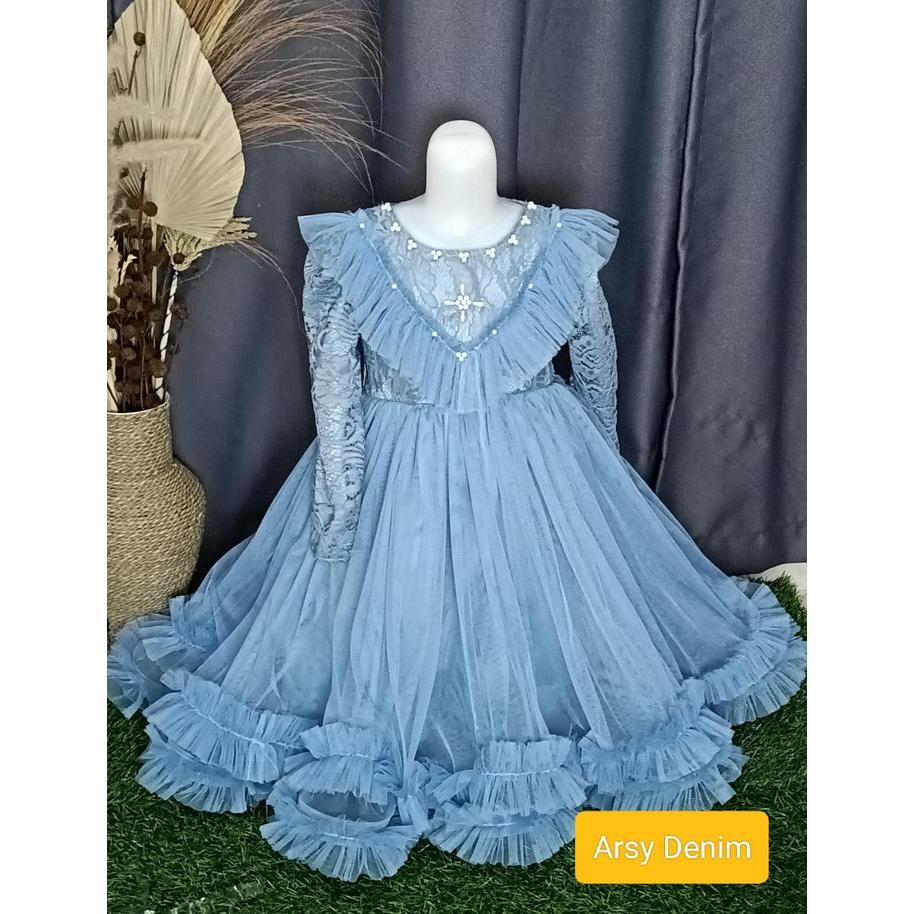 Dress Arsy Premium Gaun Anak 1-12 Tahun Best Seller Lengan Panjang Gaun Anak Panjang Long Dress Bayi