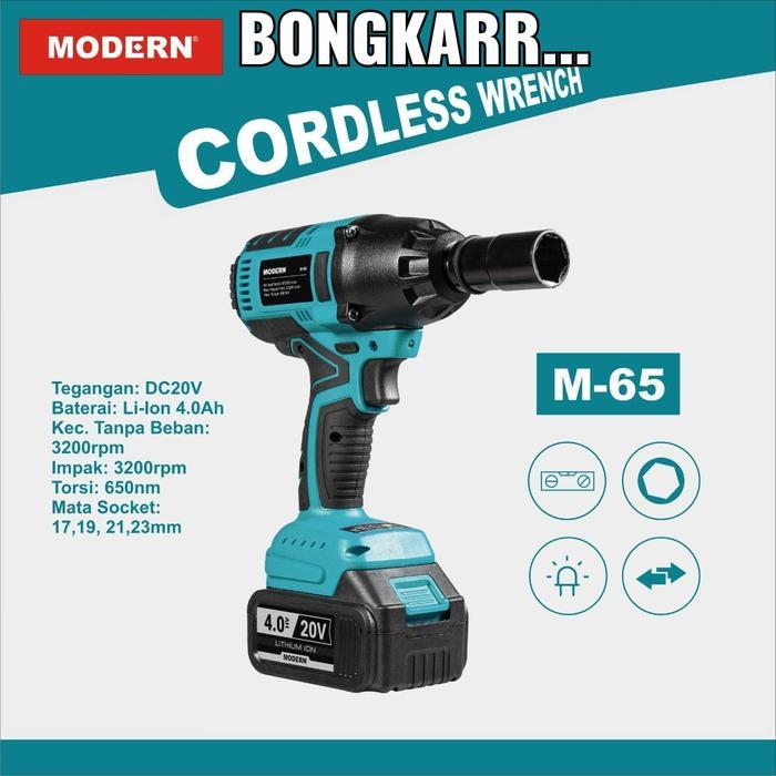 MODERN M65 IMPACT WRENCH CORDLESS - ALAT BUKA BAUT - BOR IMPACT