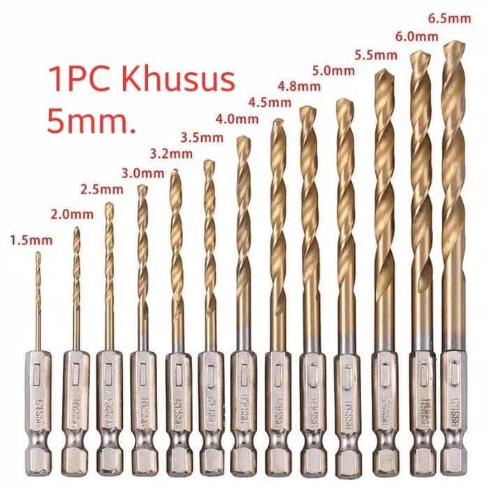 5mm Mata Bor Obeng. HSS Drill Titanium Coated High Quality