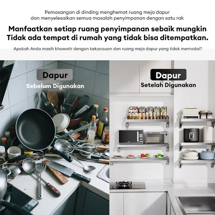 SUS 304 Rak Bumbu Dapur Dinding Stainless Steel Rak Dapur Lipat Dinding Rak Oven Microwave Rak Kamar