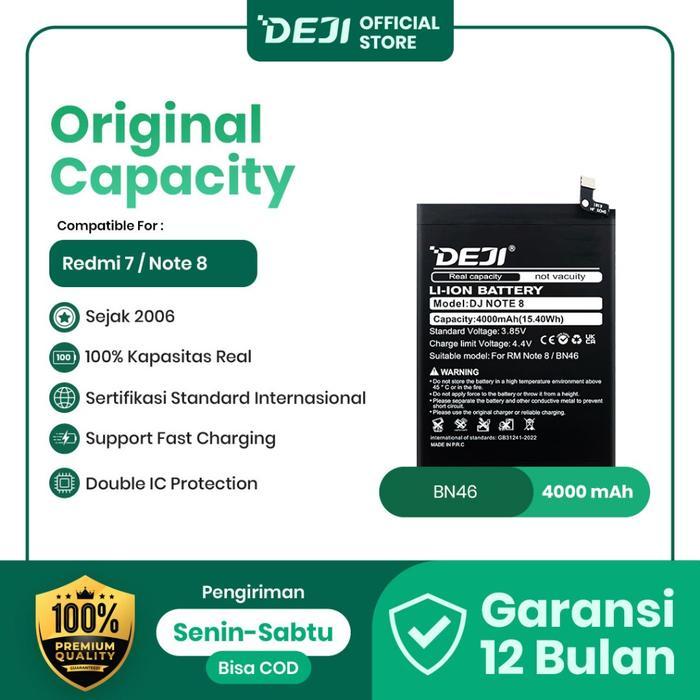 DEJI BATERAI BN46 FOR REDMI 7/NOTE 8 4000MAH 3.8V ORIGINAL BATTERY