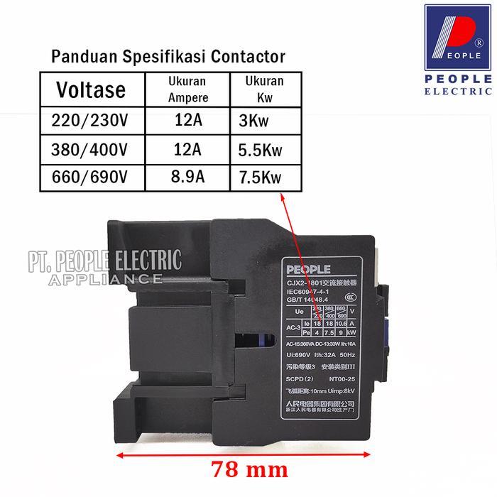 CONTACTOR KONTAKTOR CJX2-1801-NC PEOPLE AC 24V 36V 110V 220V 380V