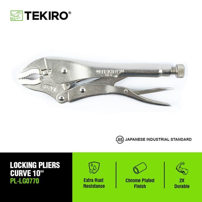 TANG JEPIT TEKIRO 10" TANG BUAYA TEKIRO LOCKING PLIER CURVE TANG BUAYA BENGKOK ORIGINAL QUALITY