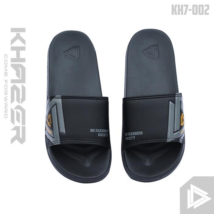 Aerostreet - Sandal Slip-On Upper Grey Mark - Grey Black Logo Sandals Slipper Sandal Selop Sandal
