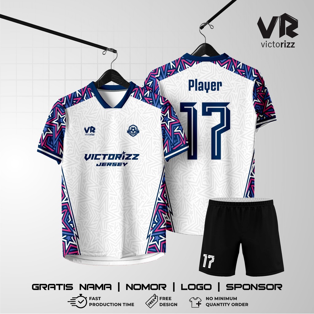 JERSEY FULL PRINTING FREE CUSTOM DESIGN CUSTOM NAMA DAN NOMOR | JERSEY FUTSAL/SEPAK BOLA/BADMINTON/V