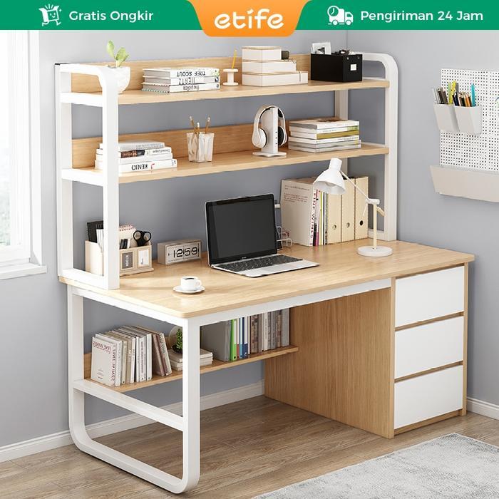 ETIFE MEJA / MEJA BELAJAR / MEJA KERJA / MEJA DEGENG RAK BUKU / MEJA RAK / LEMARI LACI / MEJA LACI /