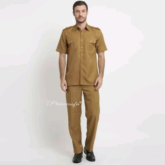 SERAGAM PDH SAFARI PRIA KHEKI,SERAGAM PEMPROV SAFARI PRIA , BAJU DINAS ASN,PNS,PEMDA SAFARI PRIA ,