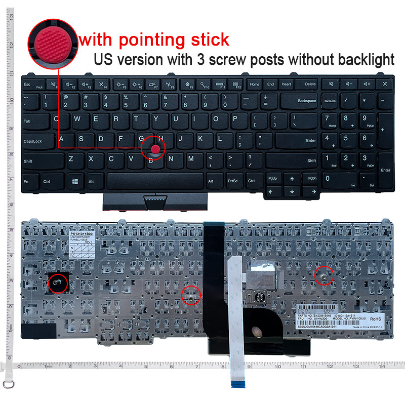 US English NEW Laptop Keyboard For Lenovo Thinkpad P50 P70 P70S P51 P71