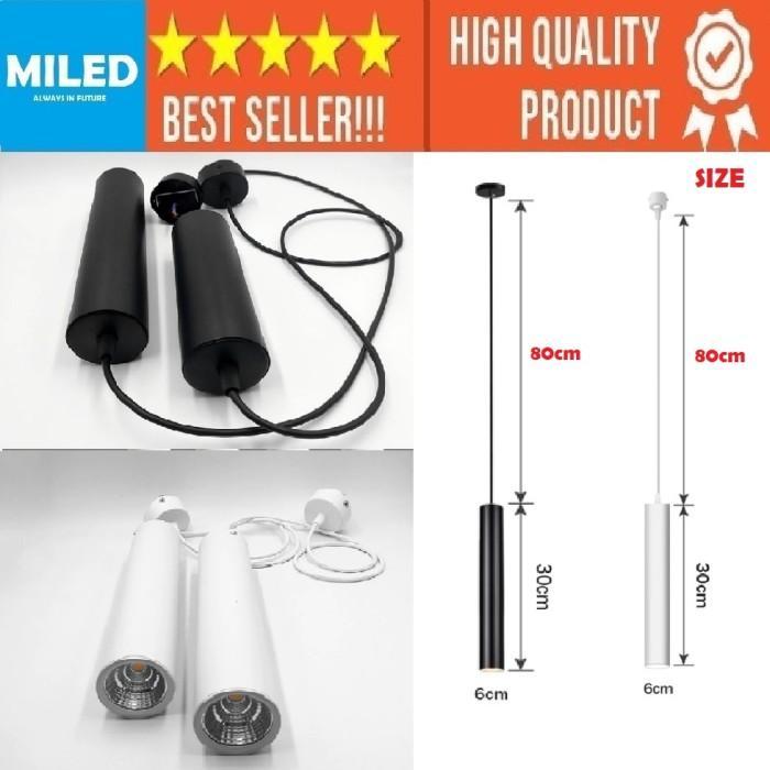 LAMPU PLAFON MODEL GANTUNG COVER HITAM DAN PUTIH KOMPLIT LAMPU LED / LAMPU HIAS RUANG TAMU - DAPUR /