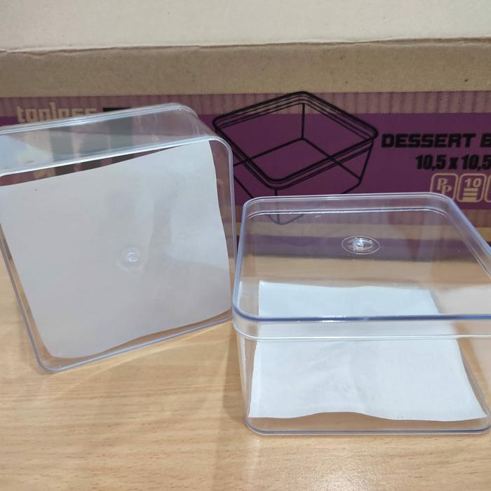 Toples Kotak Dessert Box - Toples Kue Kering Kotak Persegi