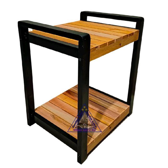 OKK-07# RAK SUSUN 2 TINGKAT , WOODEN SHELF, LERBERG, RAK DISPENSER GALON Kayu