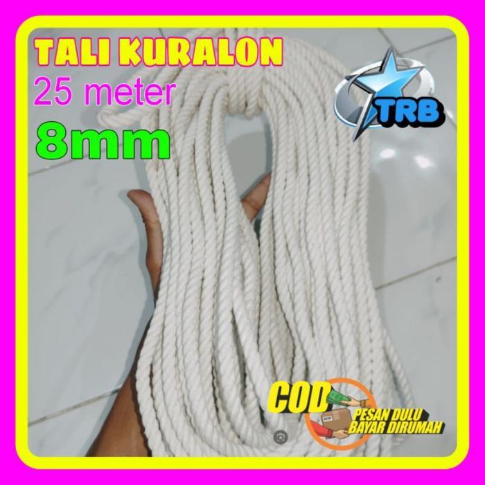 Tali kuralon 8mm 25 meter,tali bahan kain katun,tali pengikat terpal,TRUCK,pick up,losbak,tali