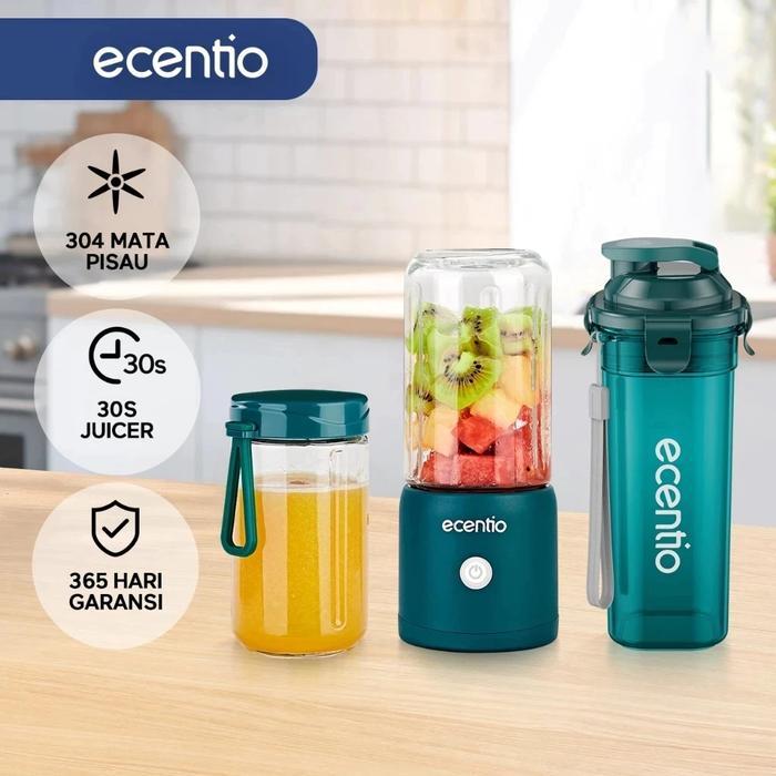 Philips - 500Ml Botol+ Jucier 2 Cup Juicer Portable Blender Portable Kaca 8 Mata Pisau 760Ml
