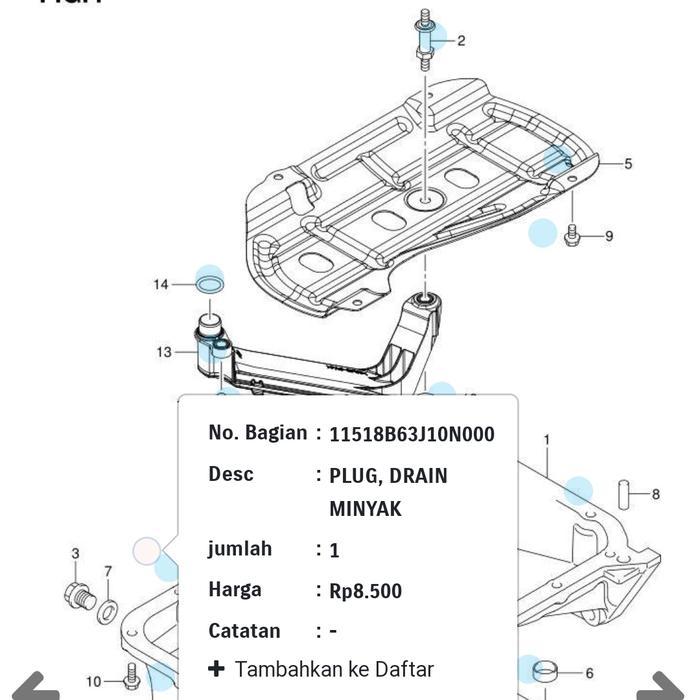 SUKU CADANG MOBIL] BAUT PEMBUANGAN OLI MESIN ERTIGA ASLI SGP SPAREPART SUZUKI COCOK SESUAI TIPE