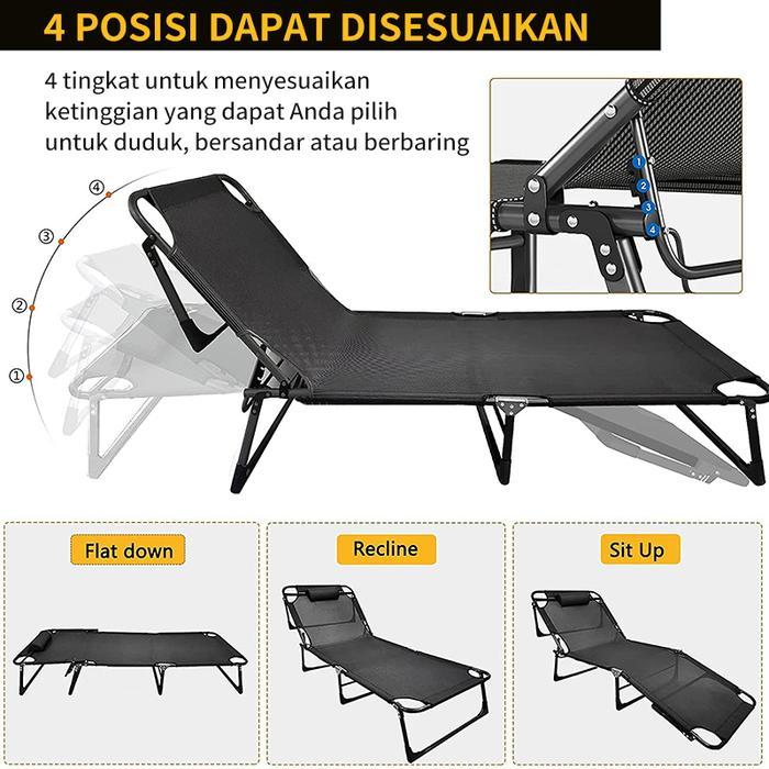 Kursi Malas Tempat Tidur Lipat Dengan Kasur Kursi Santai Ranjang Lipat Kursi Tidur Kantor /Folding