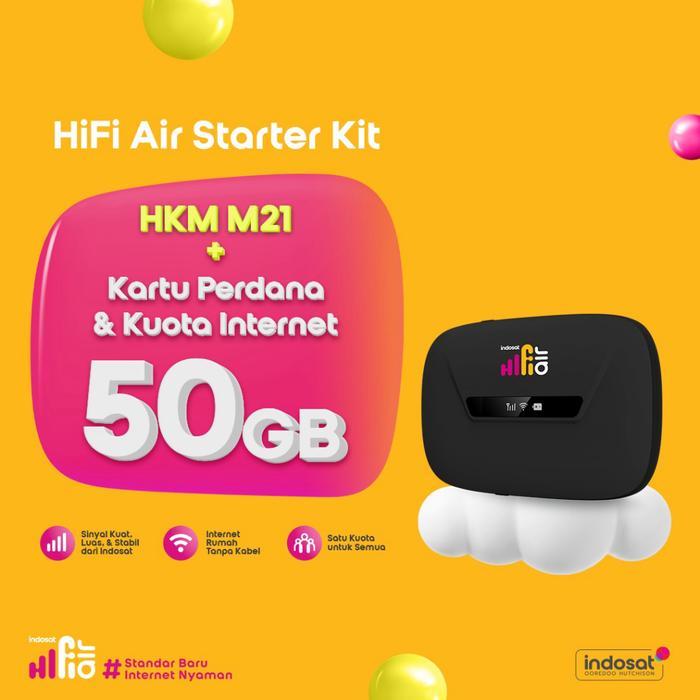 Terlaris Best Quality 100% Original Indosat Hifi Air Hkm M21 Wifi Modem Internet 4G Lte 50Gb