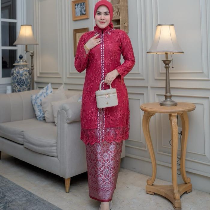 "New" SETELAN TUNIK SABRINA PAYET MUTIRAN MEWAH Formal Muslim Mutiara Nyaman Pesta Kombinasi Wanita