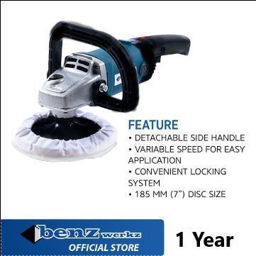 Krisbow Modern - Mesin Poles Mobil 7 Inch 185 Mm Rotary / Electric Polisher Benz Werkz