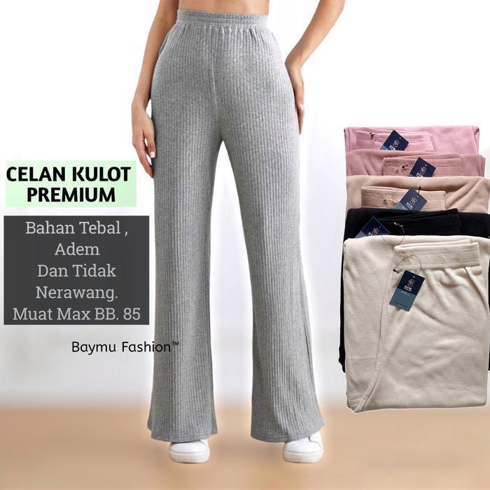 Best Seller Celana Kulot Rajut Premium Jumbo Bigsize Melar Nyaman Tebal Original