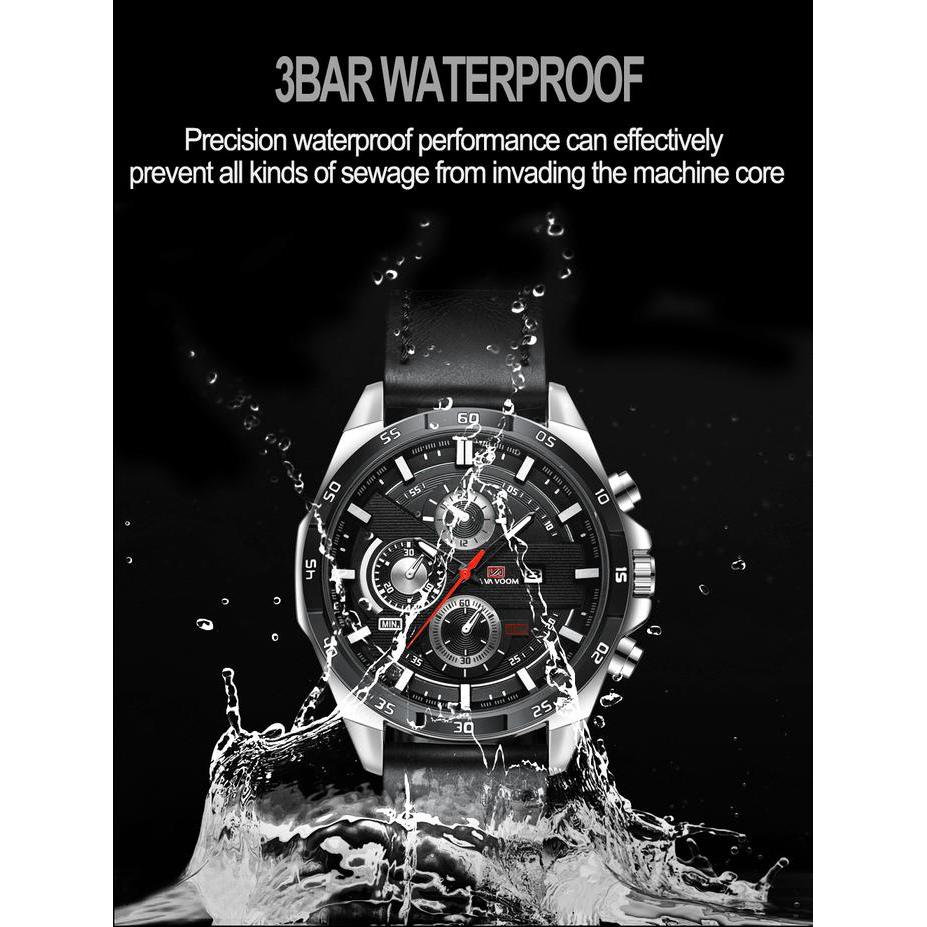 Best Seller Vavavoom 216 Jam Tangan Pria Kulit Stainless Steel Analog Quartz Original Tahan Air