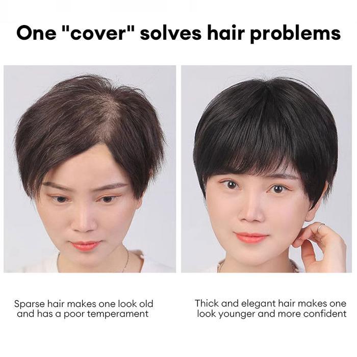 Wig Poni Simulasi Alami, Wig Satu Bagian, Rambut Lurus Mengembang Tanpa Sambungan