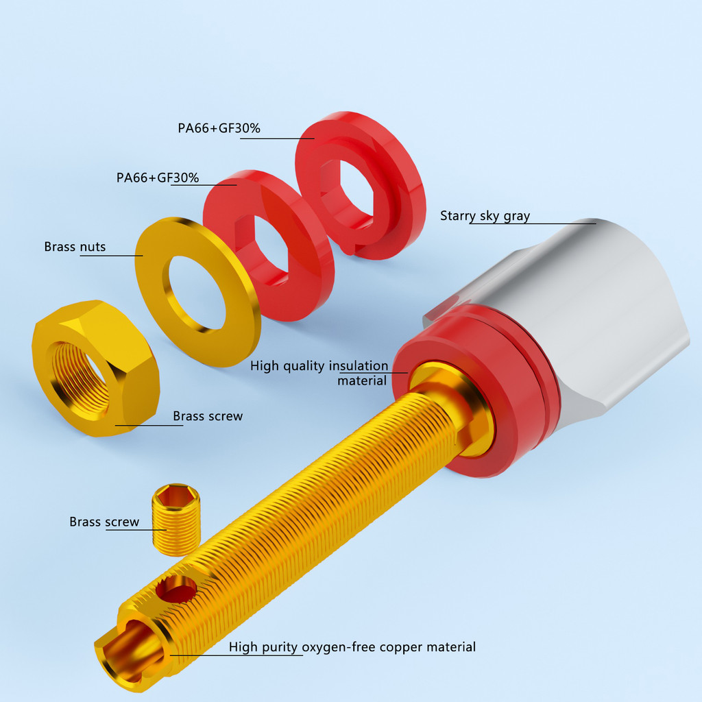Monosaudio Binding Post Terminal Binding Post BP652 Pure Copper Gold and Rhodium Plated Banana