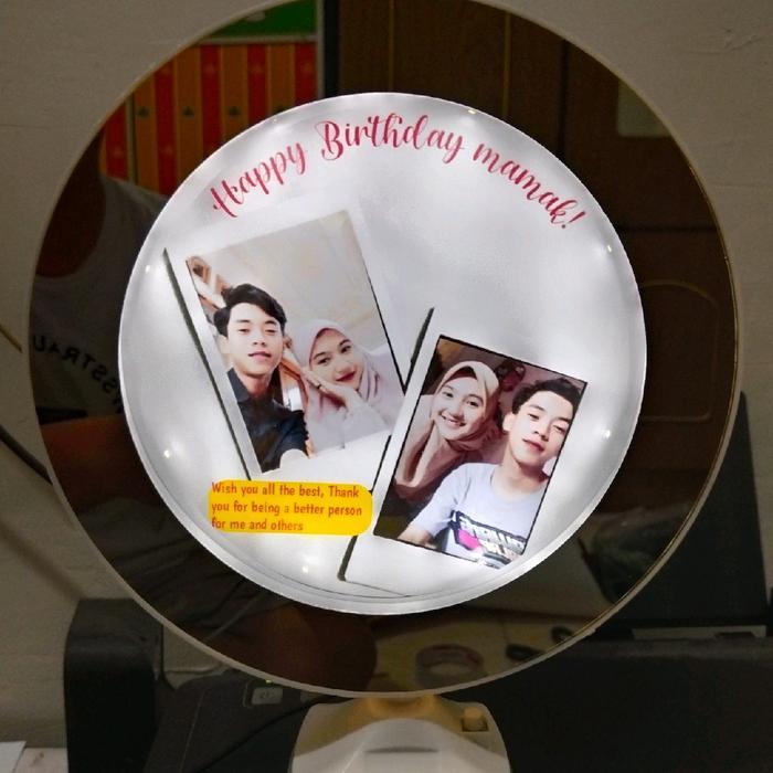 Kaca Cermin / mirror Bingkai Foto Kaca kado Lampu Minimalis Elektronik Gift pacar kado pacar kado