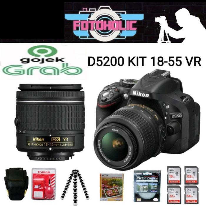 NIKON D5200 KIT EF 18-55MM VR / KAMERA NIKON D5200 KIT 18-55 VR/D5200 - DISTRIBUTOR 1 TAHUN, BODY ON
