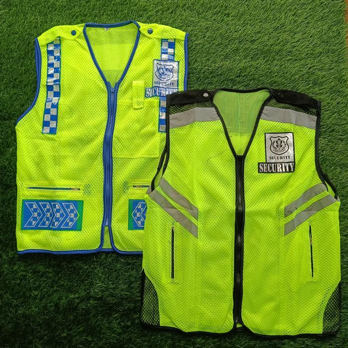Rompi Satpam Tipis / Rompi Security Hitam dan Biru / Rompi Security